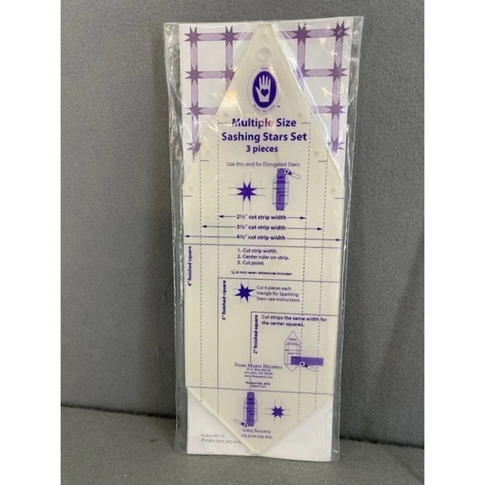 Marti Michell Sashing Stars Set 8114 & Diagonal Set Triangle Ruler 8968 Quilting